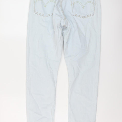 Levi's Womens Blue Cotton Straight Jeans Size 27 in L30 in Regular Button