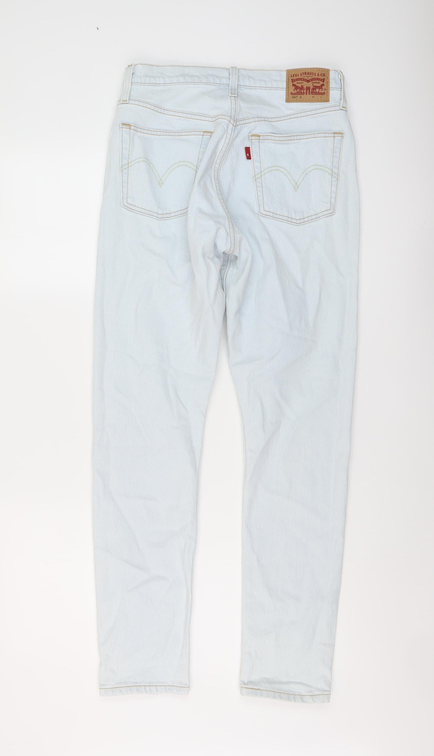 Levi's Womens Blue Cotton Straight Jeans Size 27 in L30 in Regular Button