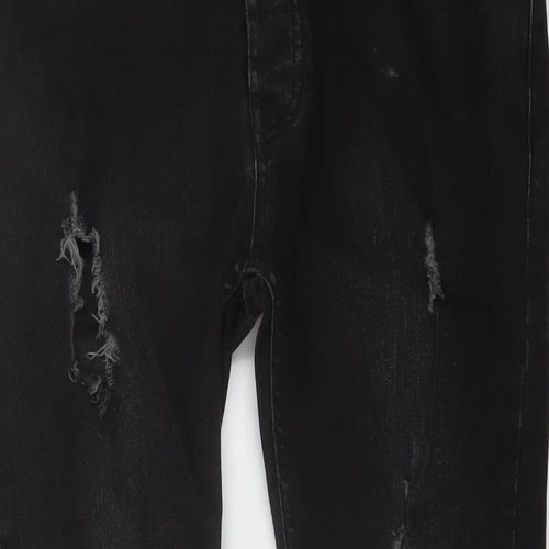 Topman Womens Black Cotton Skinny Jeans Size 32 in L29 in Regular Button