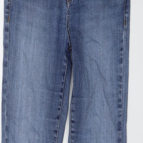 Marks and Spencer Womens Blue Cotton Skinny Jeans Size 10 L28 in Regular Button