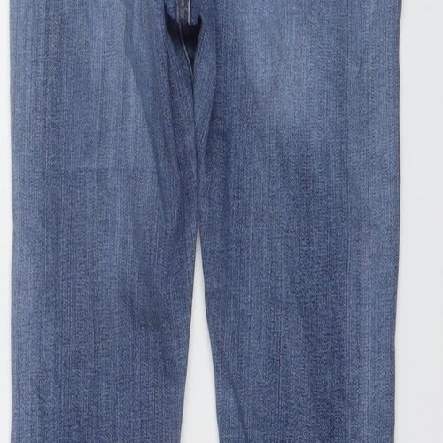 Marks and Spencer Womens Blue Cotton Skinny Jeans Size 10 L28 in Regular Button