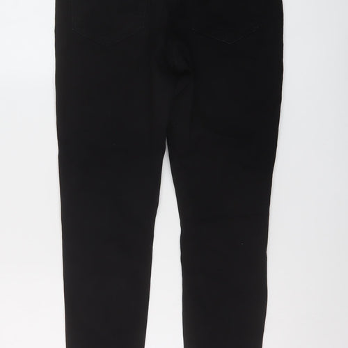 Marks and Spencer Womens Black Cotton Skinny Jeans Size 12 L28 in Regular Button