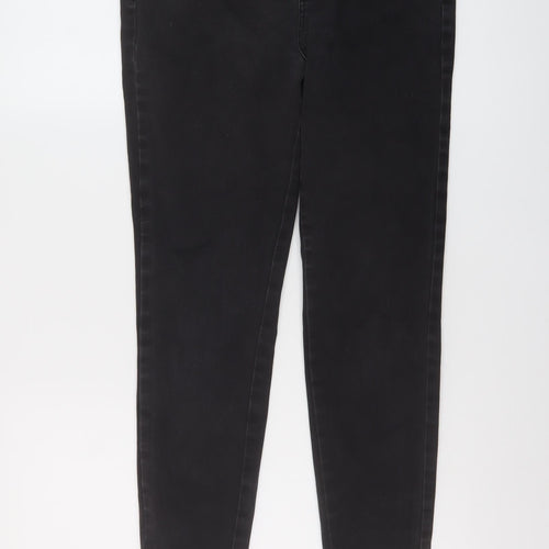 TU Womens Grey Cotton Skinny Jeans Size 14 L27 in Regular Button