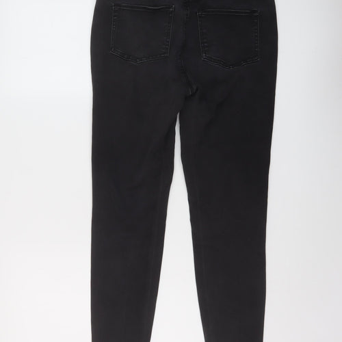 TU Womens Grey Cotton Skinny Jeans Size 14 L27 in Regular Button