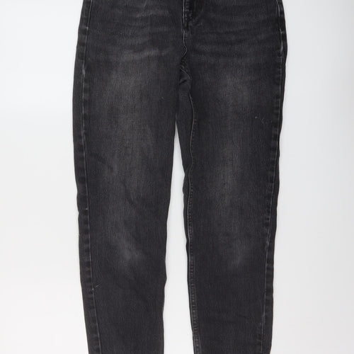 Topshop Womens Grey Cotton Mom Jeans Size 26 L26 in Regular Button