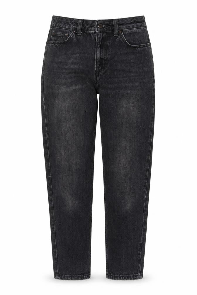Topshop Womens Grey Cotton Mom Jeans Size 26 L26 in Regular Button
