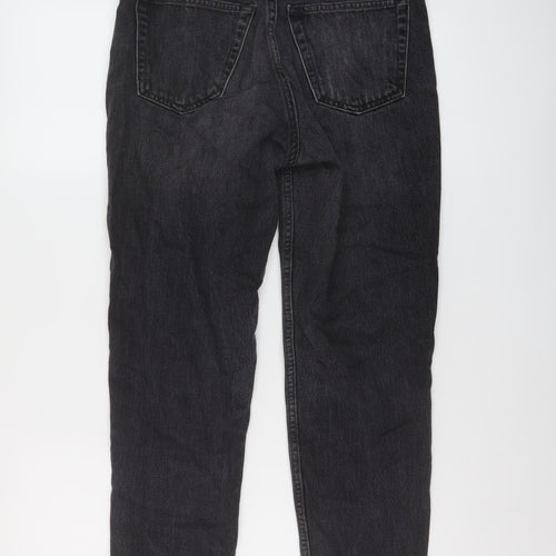 Topshop Womens Grey Cotton Mom Jeans Size 26 L26 in Regular Button