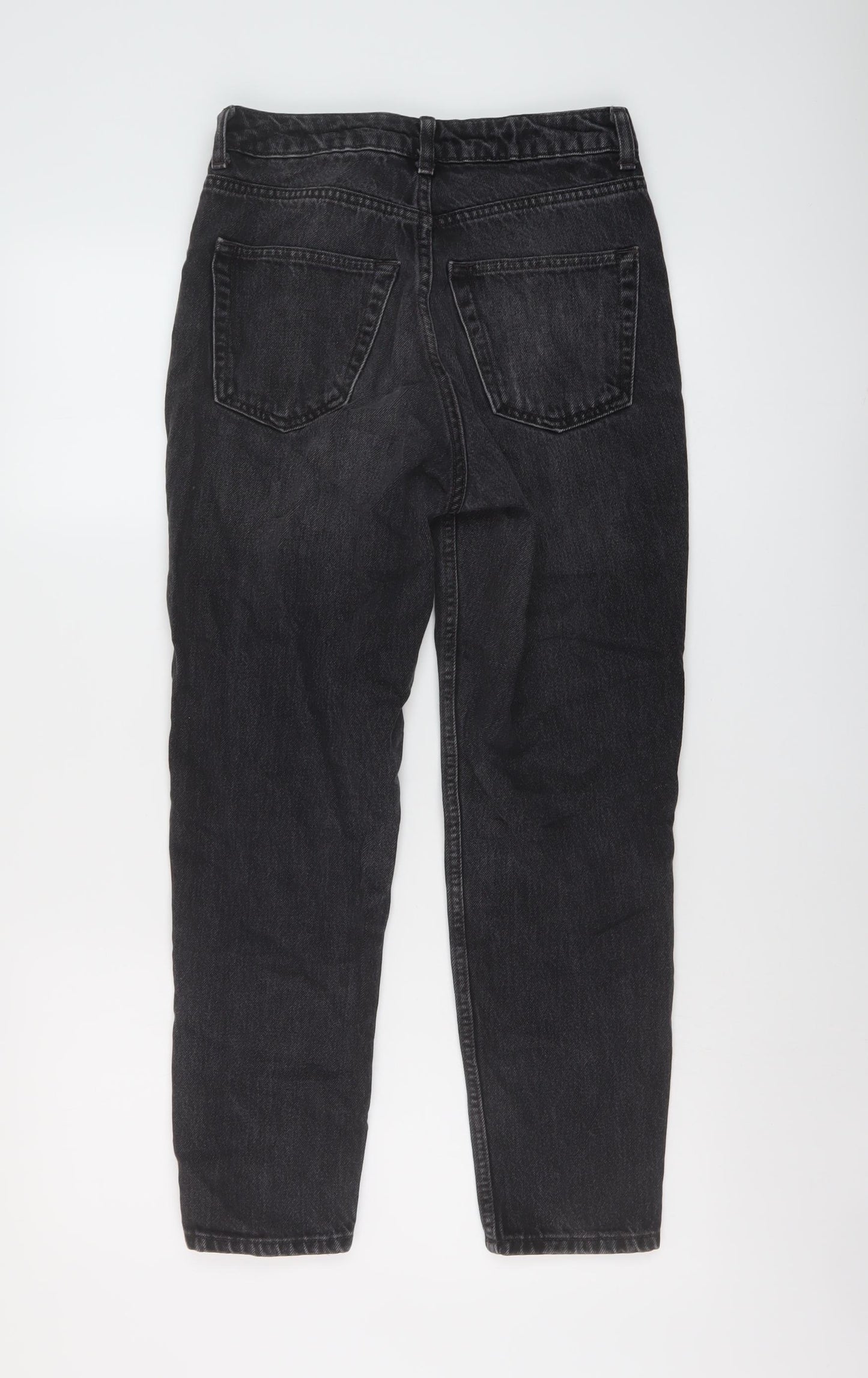 Topshop Womens Grey Cotton Mom Jeans Size 26 L26 in Regular Button