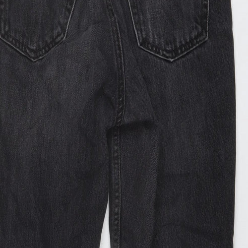 Topshop Womens Grey Cotton Mom Jeans Size 26 L26 in Regular Button