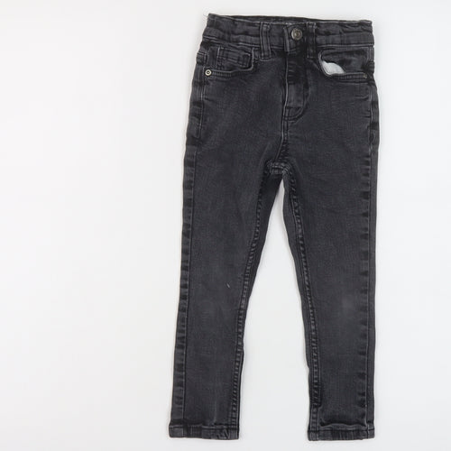 TU Boys Grey Cotton Skinny Jeans Size 5 Years Regular Button