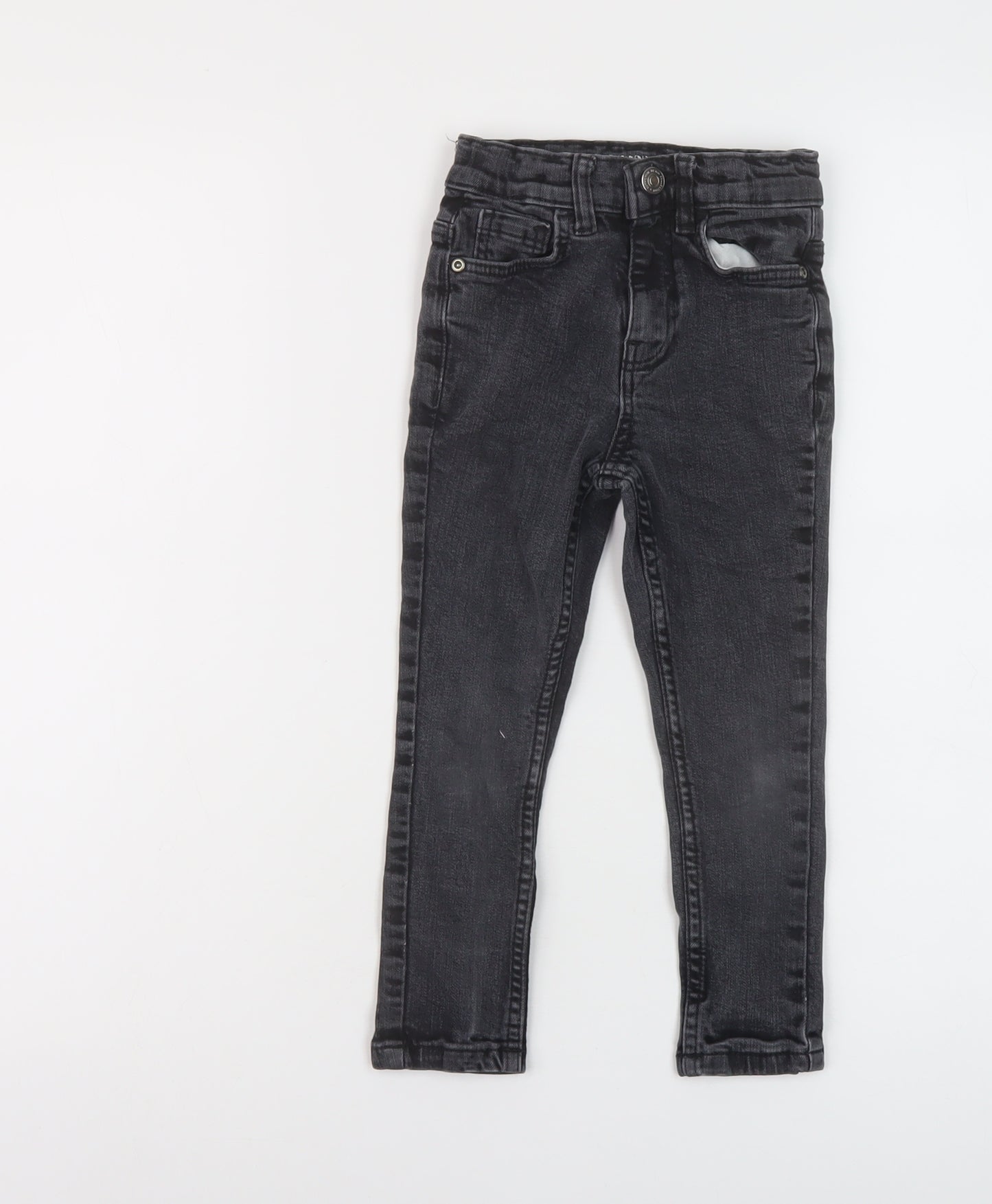 TU Boys Grey Cotton Skinny Jeans Size 5 Years Regular Button