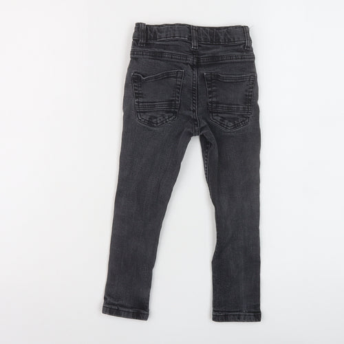 TU Boys Grey Cotton Skinny Jeans Size 5 Years Regular Button