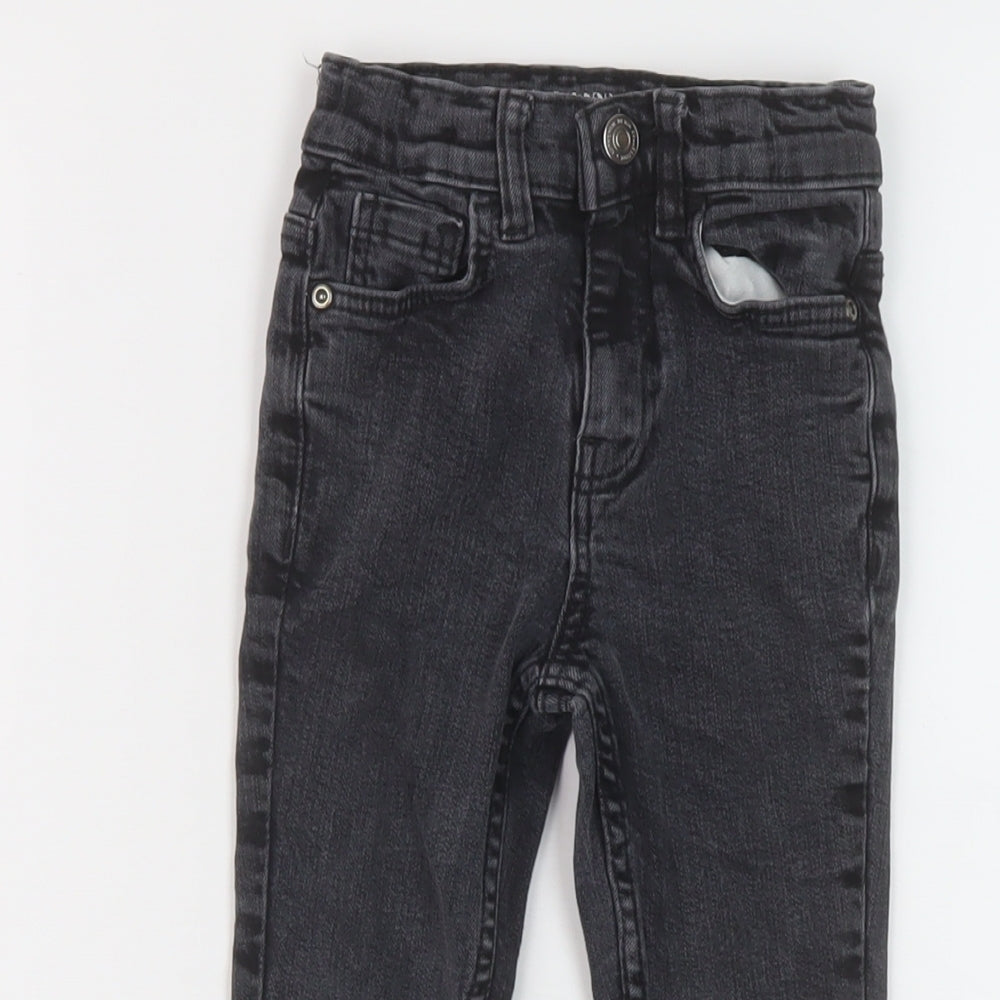 TU Boys Grey Cotton Skinny Jeans Size 5 Years Regular Button