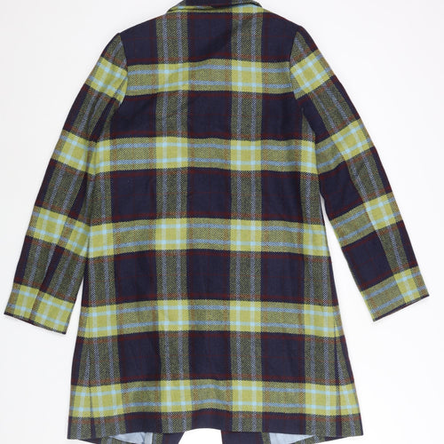 Avoca Womens Multicoloured Check Overcoat Coat Size 8 Button