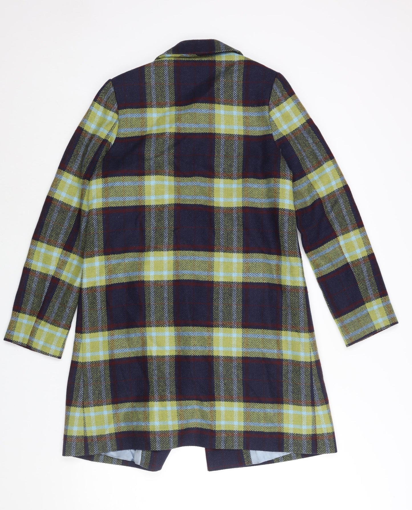 Avoca Womens Multicoloured Check Overcoat Coat Size 8 Button