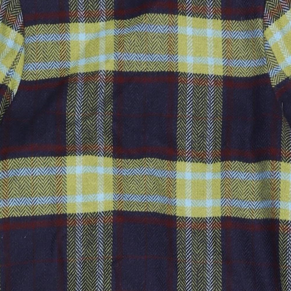 Avoca Womens Multicoloured Check Overcoat Coat Size 8 Button