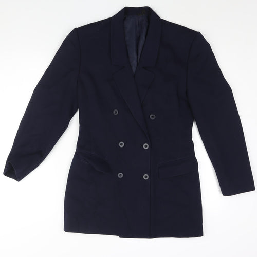 St Michael Womens Blue Polyester Jacket Suit Jacket Size 10