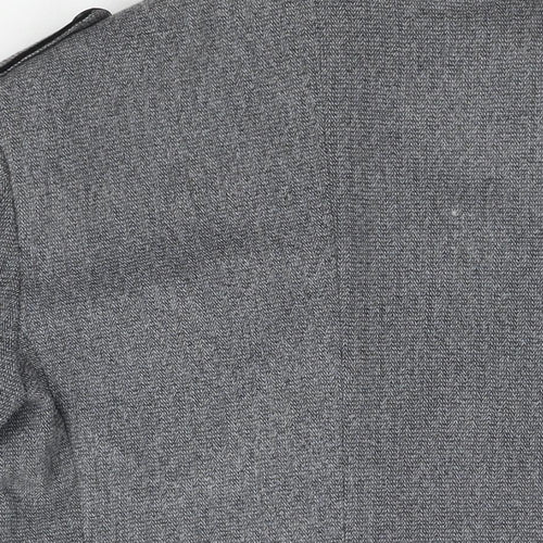 Astonia Mens Grey Herringbone Polyester Jacket Blazer Size 40 Regular - No Lapel Velvet Trim