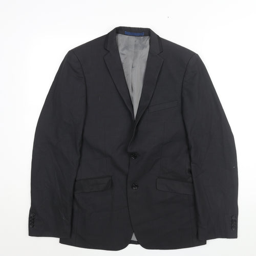 Burton Mens Grey Polyester Jacket Suit Jacket Size 36 Regular