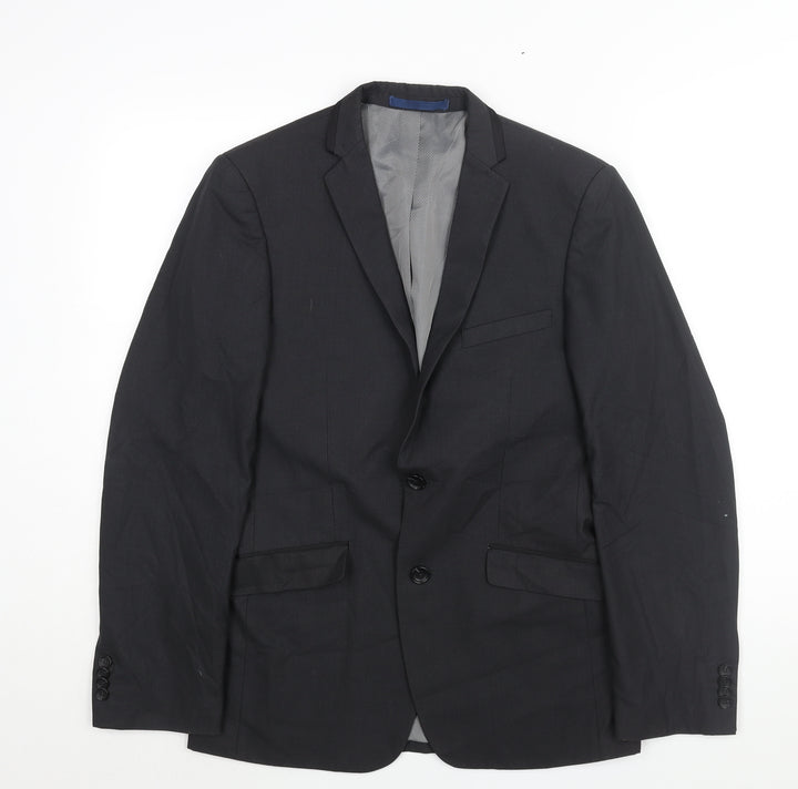Burton Mens Grey Polyester Jacket Suit Jacket Size 36 Regular
