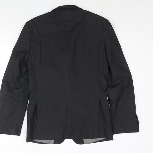 Burton Mens Grey Polyester Jacket Suit Jacket Size 36 Regular