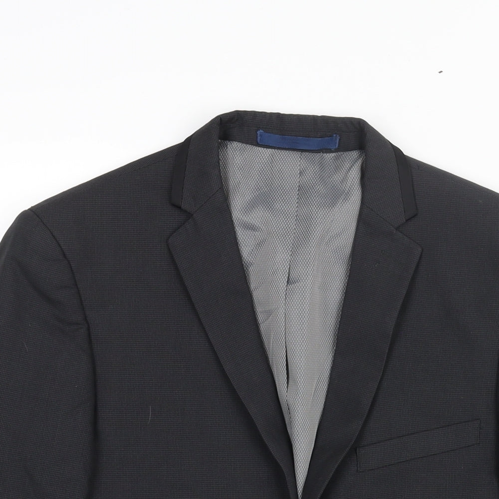 Burton Mens Grey Polyester Jacket Suit Jacket Size 36 Regular