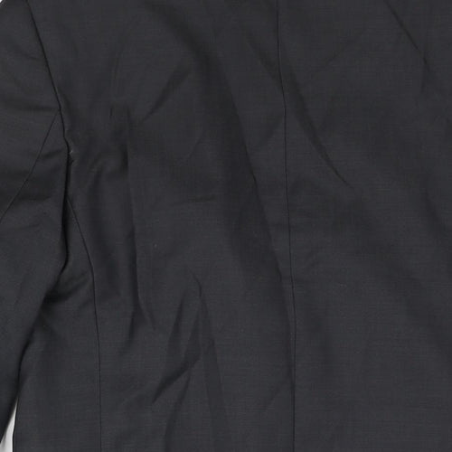 Topman Mens Grey Wool Jacket Suit Jacket Size 36 Regular - Satin Trim