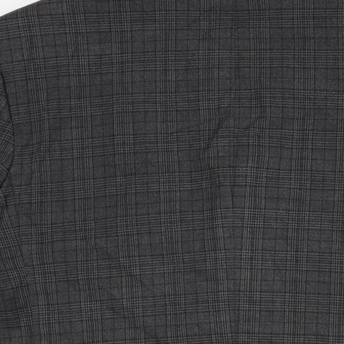 Marks and Spencer Mens Grey Check Polyester Jacket Suit Jacket Size 44 Regular - Unlined