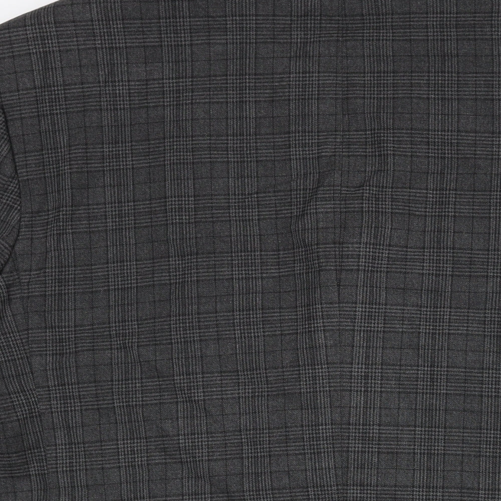 Marks and Spencer Mens Grey Check Polyester Jacket Suit Jacket Size 44 Regular - Unlined