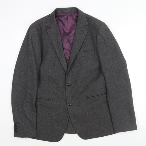 Duchamp Mens Grey Wool Jacket Suit Jacket Size 40 Regular