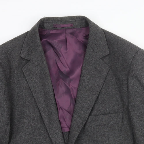Duchamp Mens Grey Wool Jacket Suit Jacket Size 40 Regular