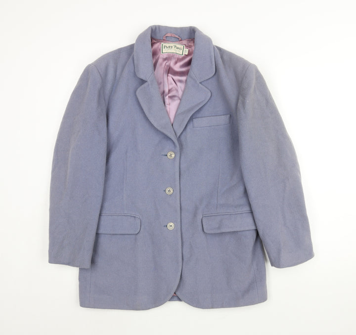 Part Two Womens Purple Jacket Blazer Size M Button - Vintage
