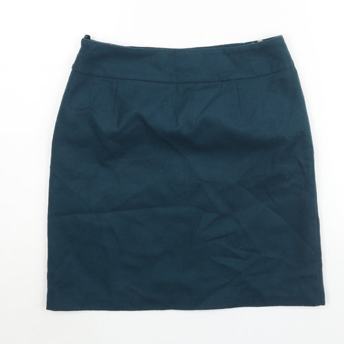 SKS Womens Blue Acrylic Straight & Pencil Skirt Size 28 in Zip - Button Detail
