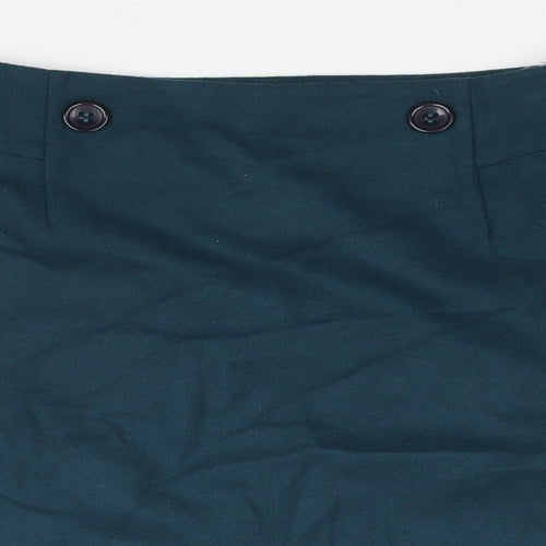 SKS Womens Blue Acrylic Straight & Pencil Skirt Size 28 in Zip - Button Detail