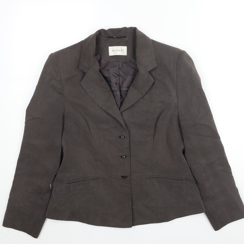 Minuet Womens Brown Jacket Blazer Size 12 Button