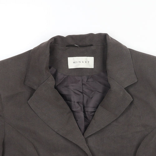 Minuet Womens Brown Jacket Blazer Size 12 Button