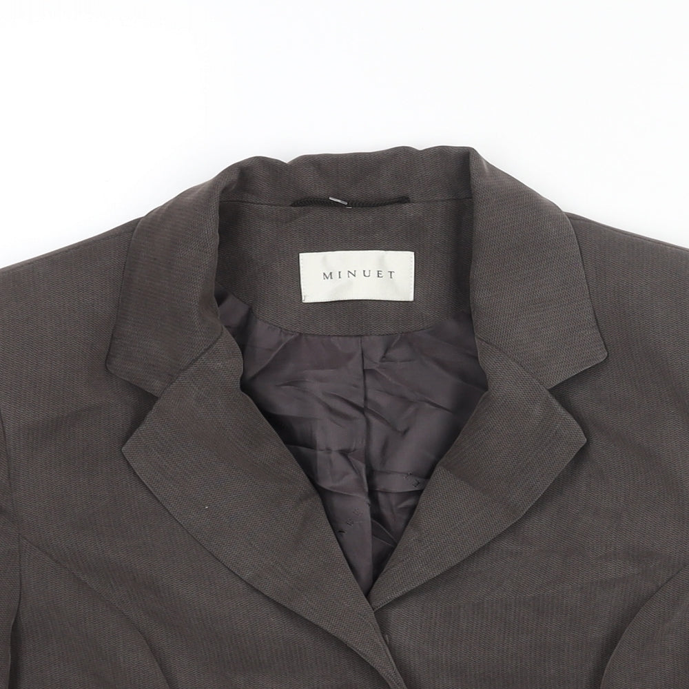 Minuet Womens Brown Jacket Blazer Size 12 Button