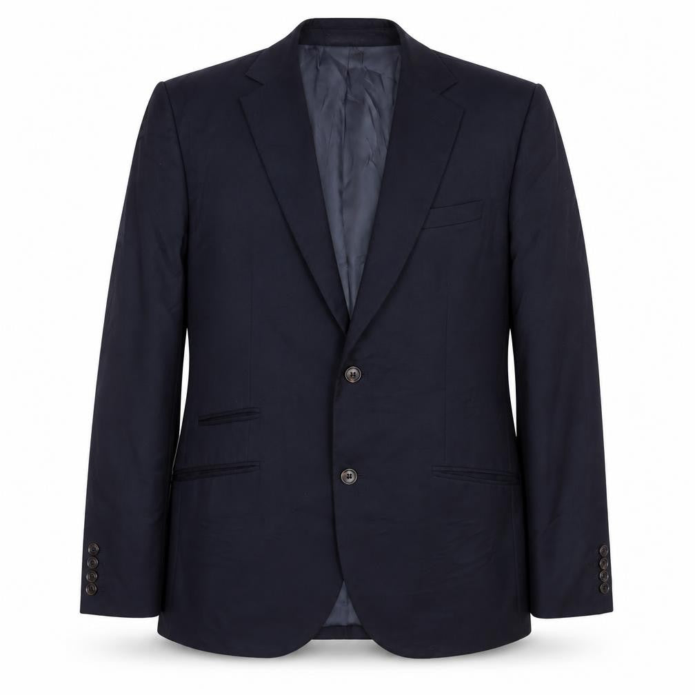 Front view of Joe Fresh men’s blue wool jacket suit jacket, size 42, regular