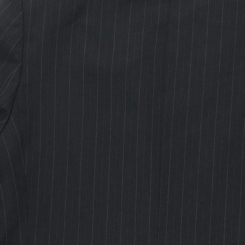 C&A Mens Black Striped Polyester Jacket Suit Jacket Size 42 Regular