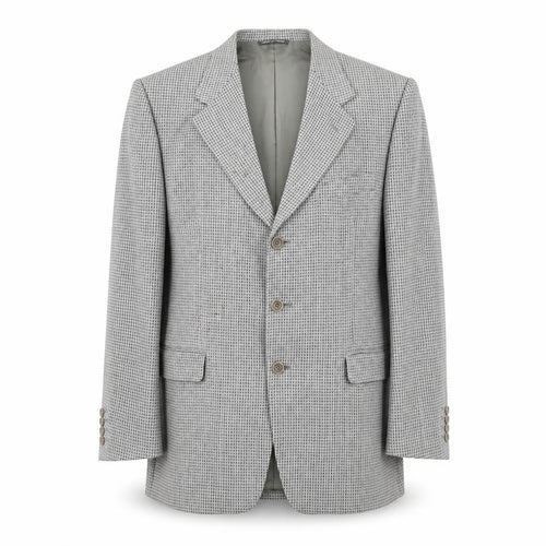 Canali Mens Grey Geometric Wool Jacket Suit Jacket Size 42 Regular