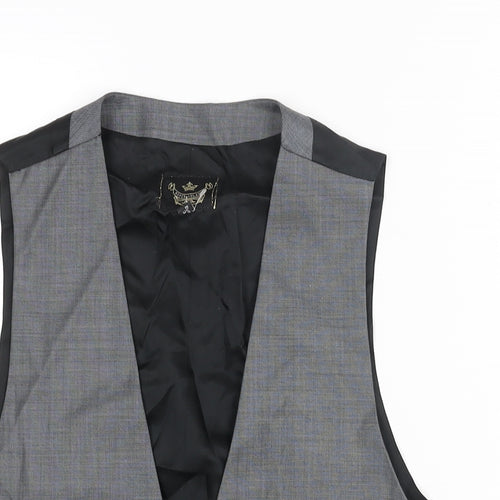 River Island Mens Grey Wool Jacket Suit Waistcoat Size M Regular