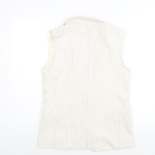 Marks and Spencer Womens Ivory Pinstripe Polyester Jacket Suit Waistcoat Size 8
