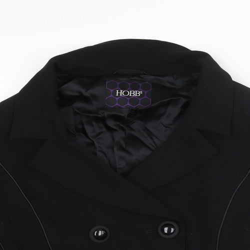 Hobs Womens Black Jacket Blazer Size 12 Button - Piping Detail