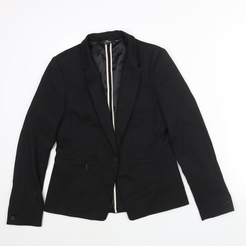 NEXT Womens Black Polyester Jacket Suit Jacket Size 12