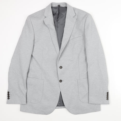 Marks and Spencer Mens Grey Polyamide Jacket Suit Jacket Size 44 Regular