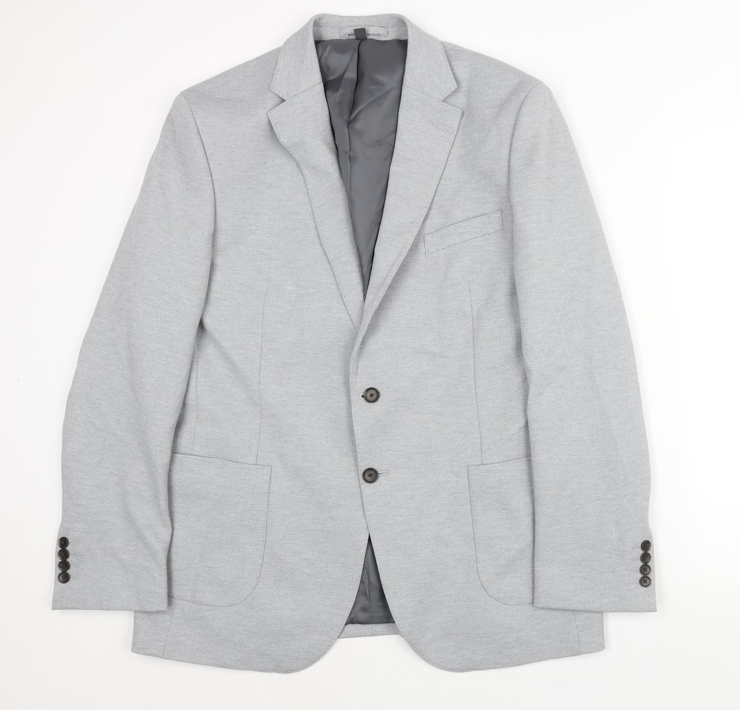 Marks and Spencer Mens Grey Polyamide Jacket Suit Jacket Size 44 Regular