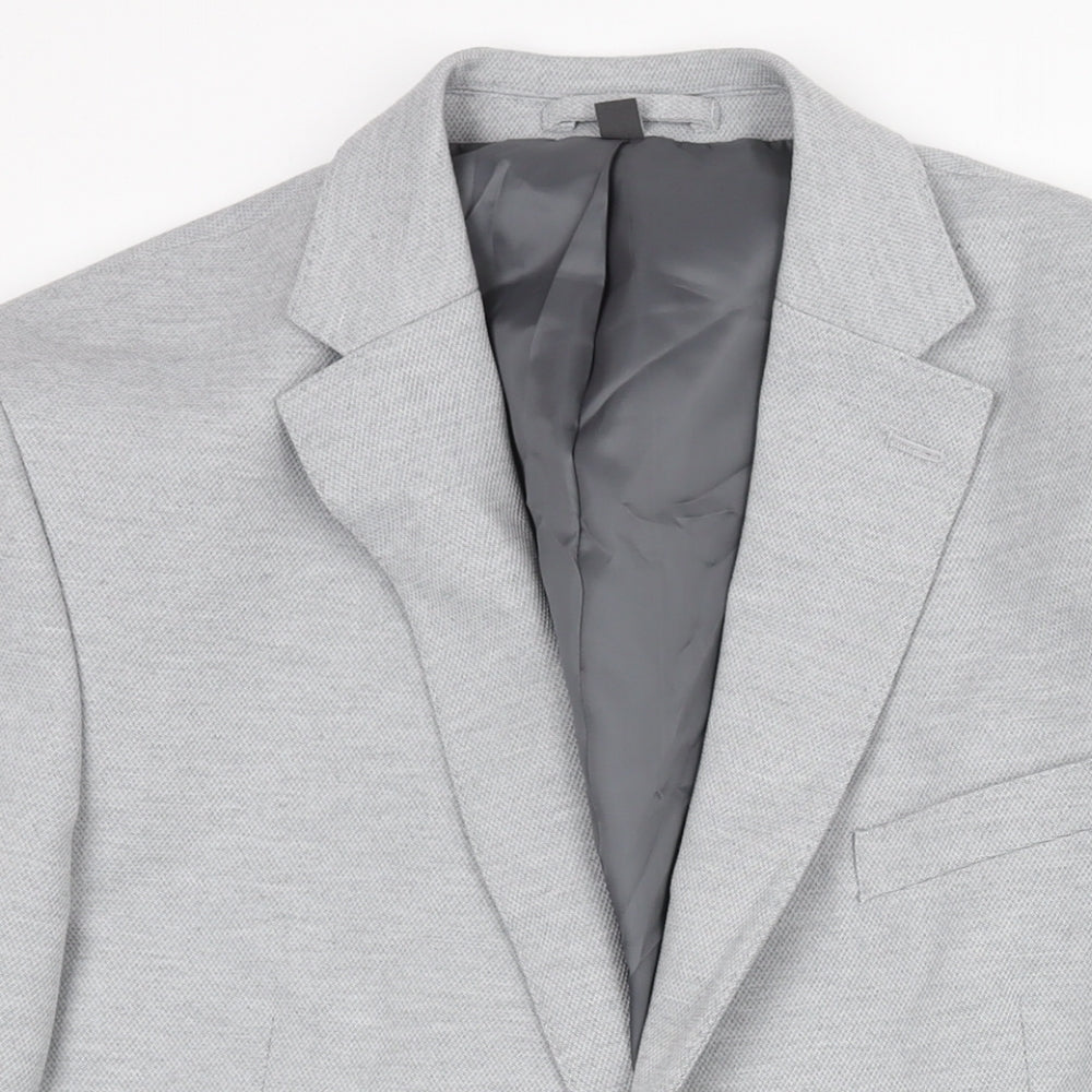 Marks and Spencer Mens Grey Polyamide Jacket Suit Jacket Size 44 Regular