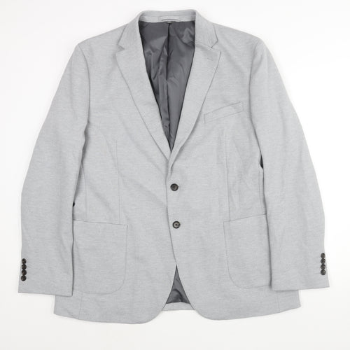 Marks and Spencer Mens Grey Polyamide Jacket Suit Jacket Size 46 Regular