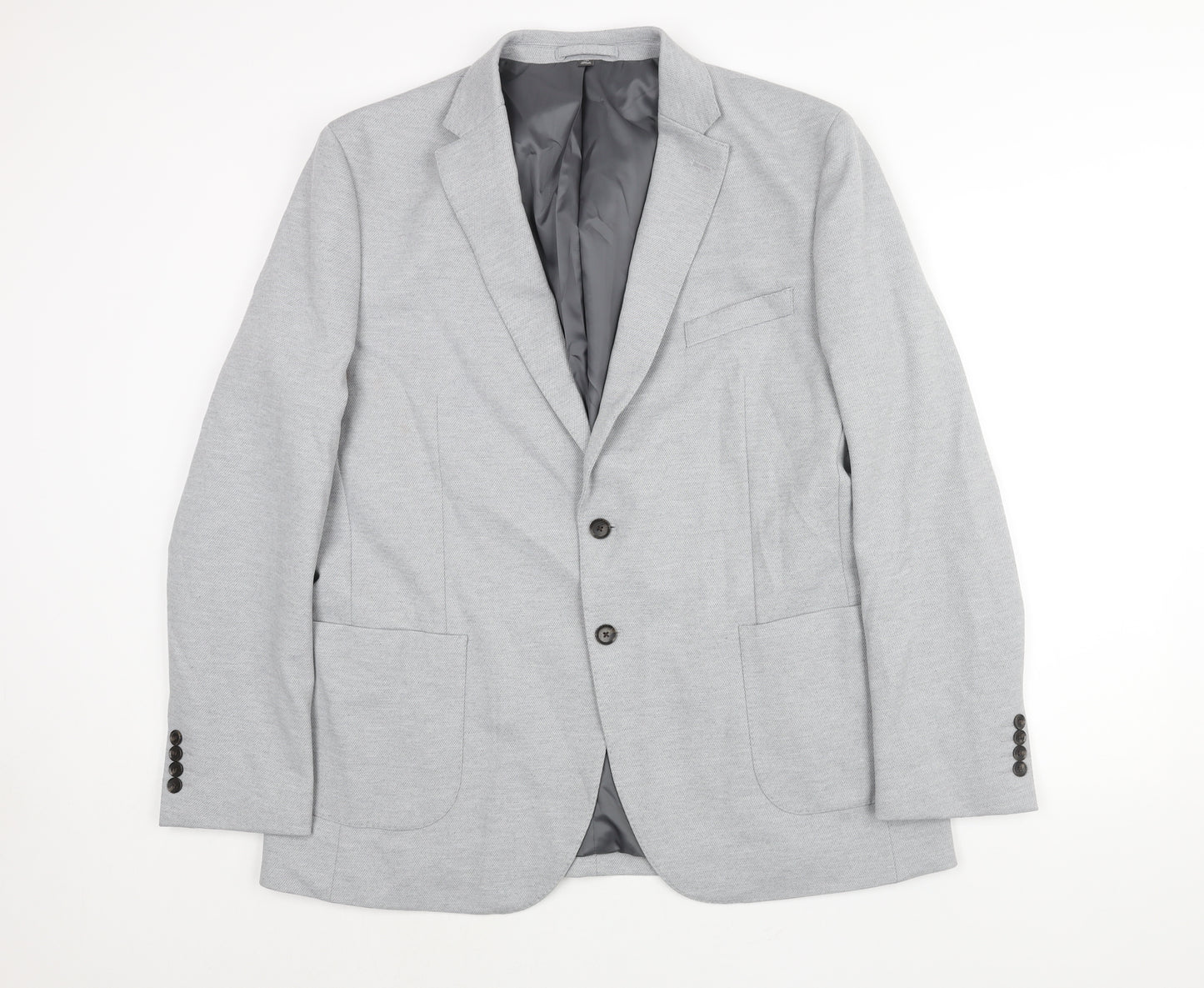 Marks and Spencer Mens Grey Polyamide Jacket Suit Jacket Size 46 Regular