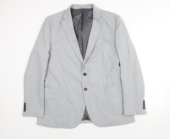 Marks and Spencer Mens Grey Polyamide Jacket Suit Jacket Size 46 Regular